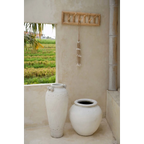 Porte-manteau mural en teck naturel design rectangulaire – 70x10 cm