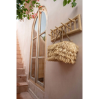 Porte-manteau mural en teck naturel design rectangulaire – 70x10 cm