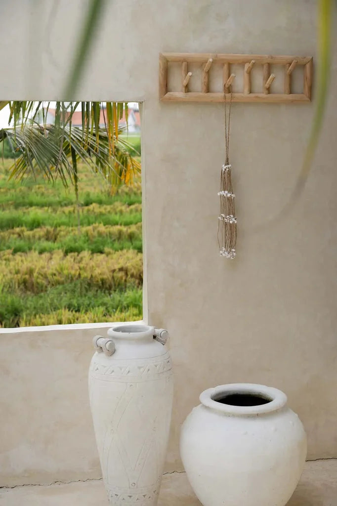 Potterie blanche rustique le porte-manteau naturel de l Île décoration intérieure