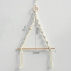  Dimensions du porte-papier toilette en bois et macramé, avec structure en corde tressée et perles en bois