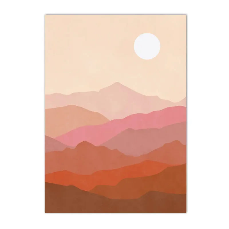 Poster decoratif montagnes en toile - 13x18cm