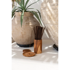 Pot décoratif en racine de teck sculptée H19 cm