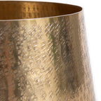 Vase en laiton martelé texturé or brillant pour décoration intérieure