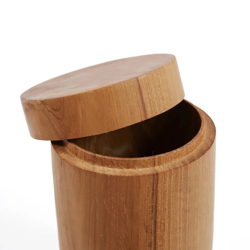 Pot en racine de teck ouvert avec couvercle, DESIGNÉ pour Le pot en racine de teck M