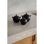 Pot en terre cuite noir brûlé fait main 10x7x8 cm