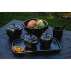 Pot en terre cuite noir brûlé fait main 10x7x8 cm