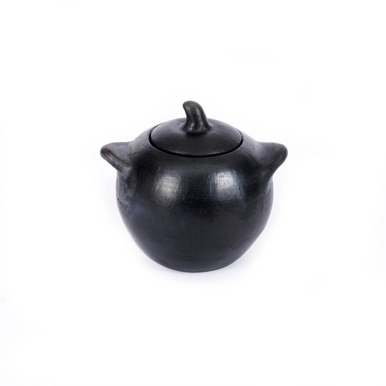 Pot en terre cuite noir brûlé fait main 10x7x8 cm