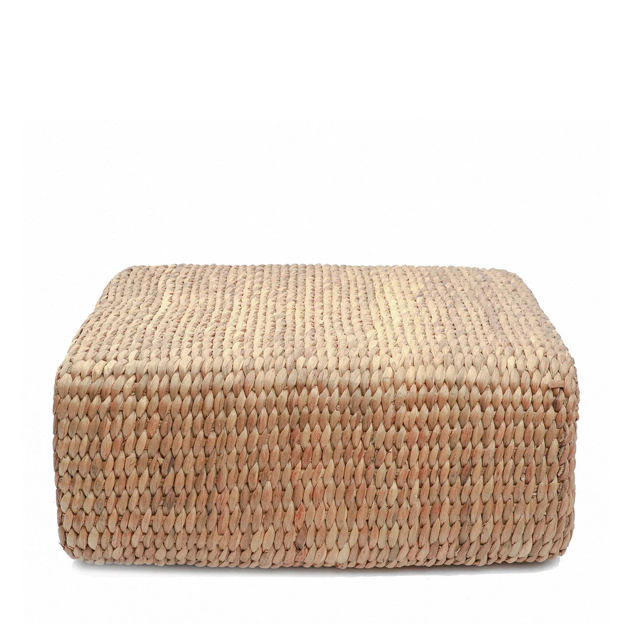 Pouf carré en jacinthe d’eau naturel – 60x60 cm