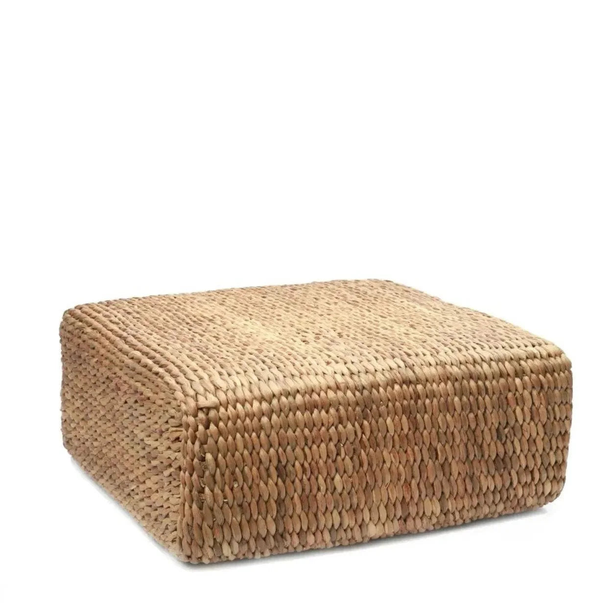 Pouf carré en jacinthe d’eau naturel – 60x60 cm