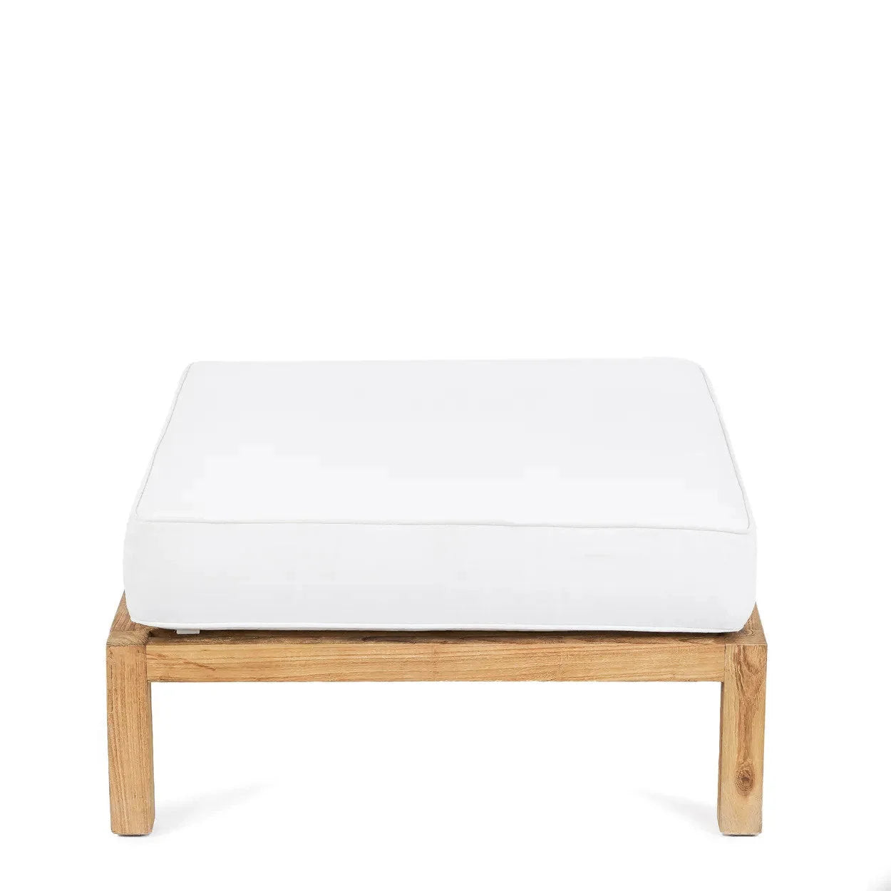 Pouf carré modulaire en teck recyclé 80x80 naturel blanc