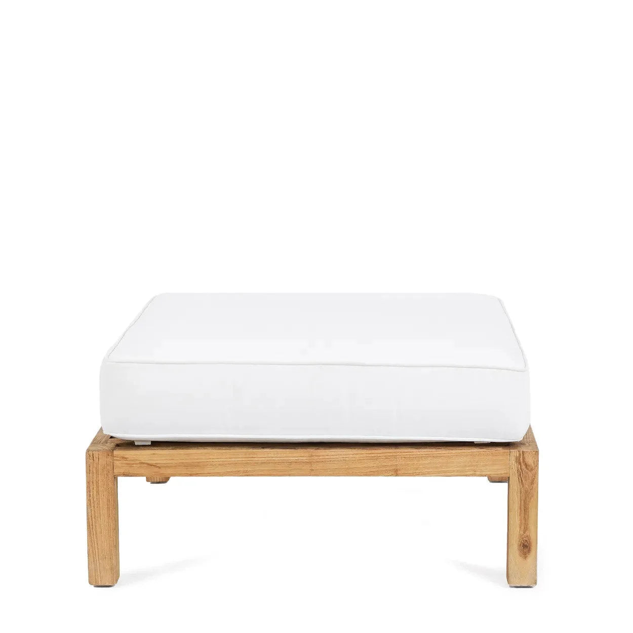 Pouf carré modulaire en teck recyclé 80x80 naturel blanc