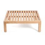 Plateforme en teck recyclé avec lattes en bois pour le Pouf carré modulaire nature blanc