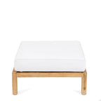 Coussin carré blanc sur cadre en bois pour pouf modulaire en Teck recyclé 80x80 naturel