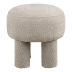 Pouf cylindrique beige en tissu bouclé avec pieds arrondis Ø43 cm