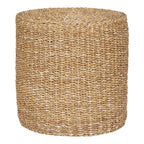 Pouf en jonc de mer tressé forme cylindrique naturel – Ø40 cm
