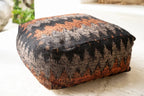 Coussin de sol carré Le pouf Oh My Gee - Noir Orange pour un intérieur stylé