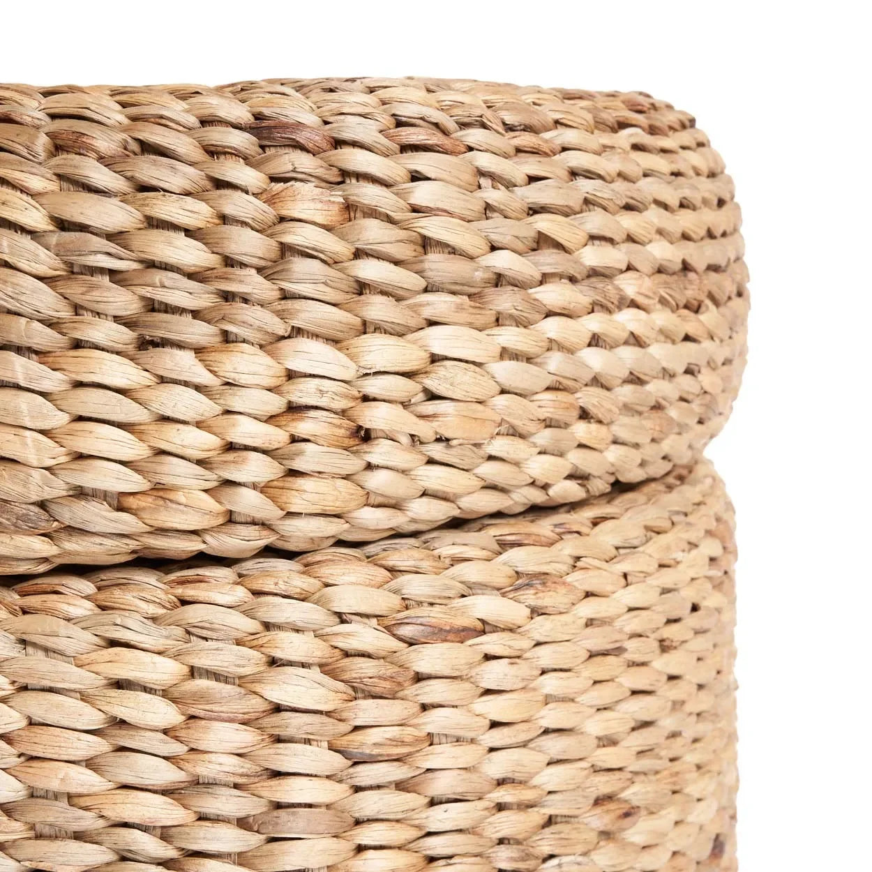 Pouf rond en jacinthe d’eau avec rangement, décoration intérieure, 60x45 cm