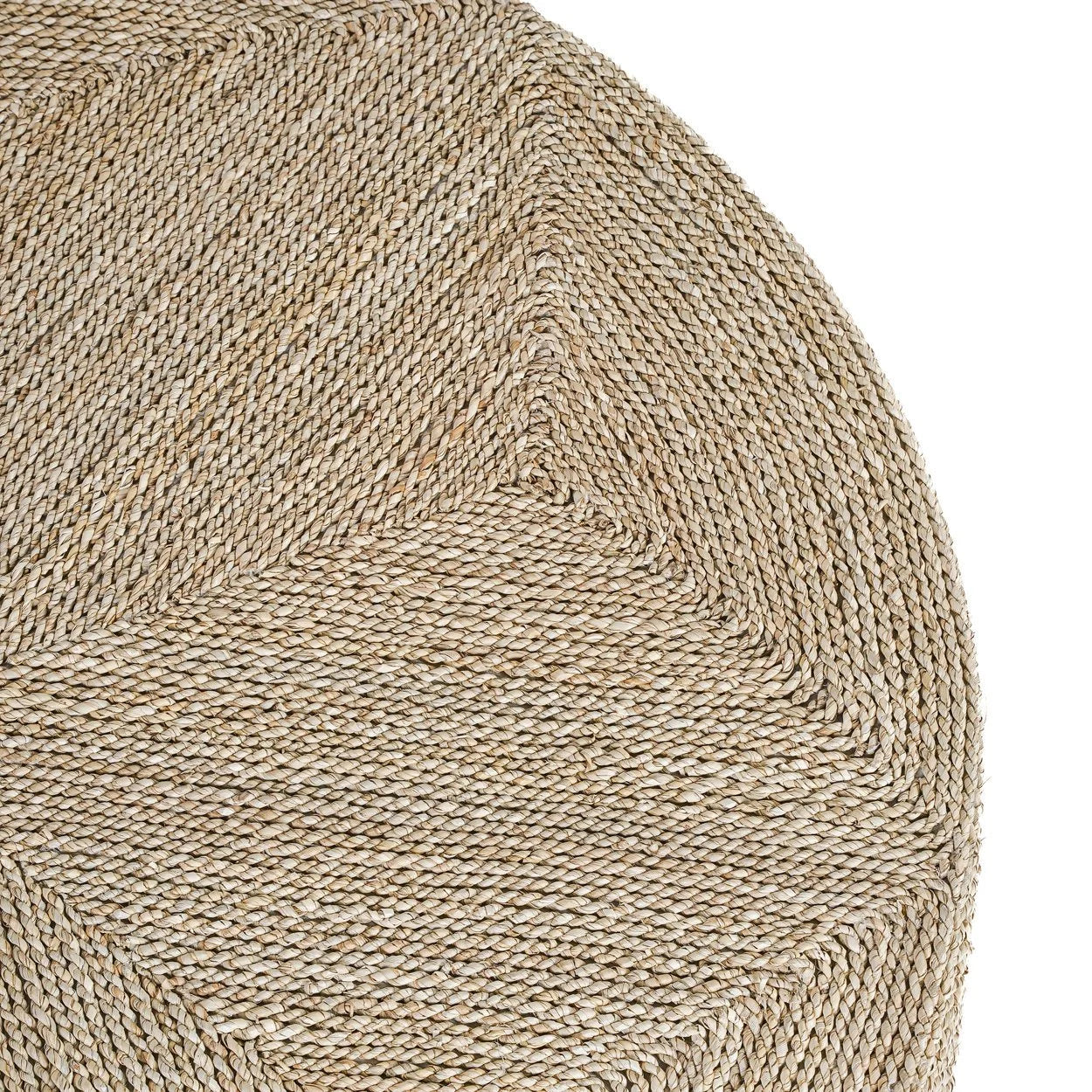 Rug en fibre naturelle tissée pour table basse ronde en jonc de mer naturel