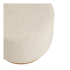 Pouf rond en tissu bouclé beige clair, Ø50 cm
