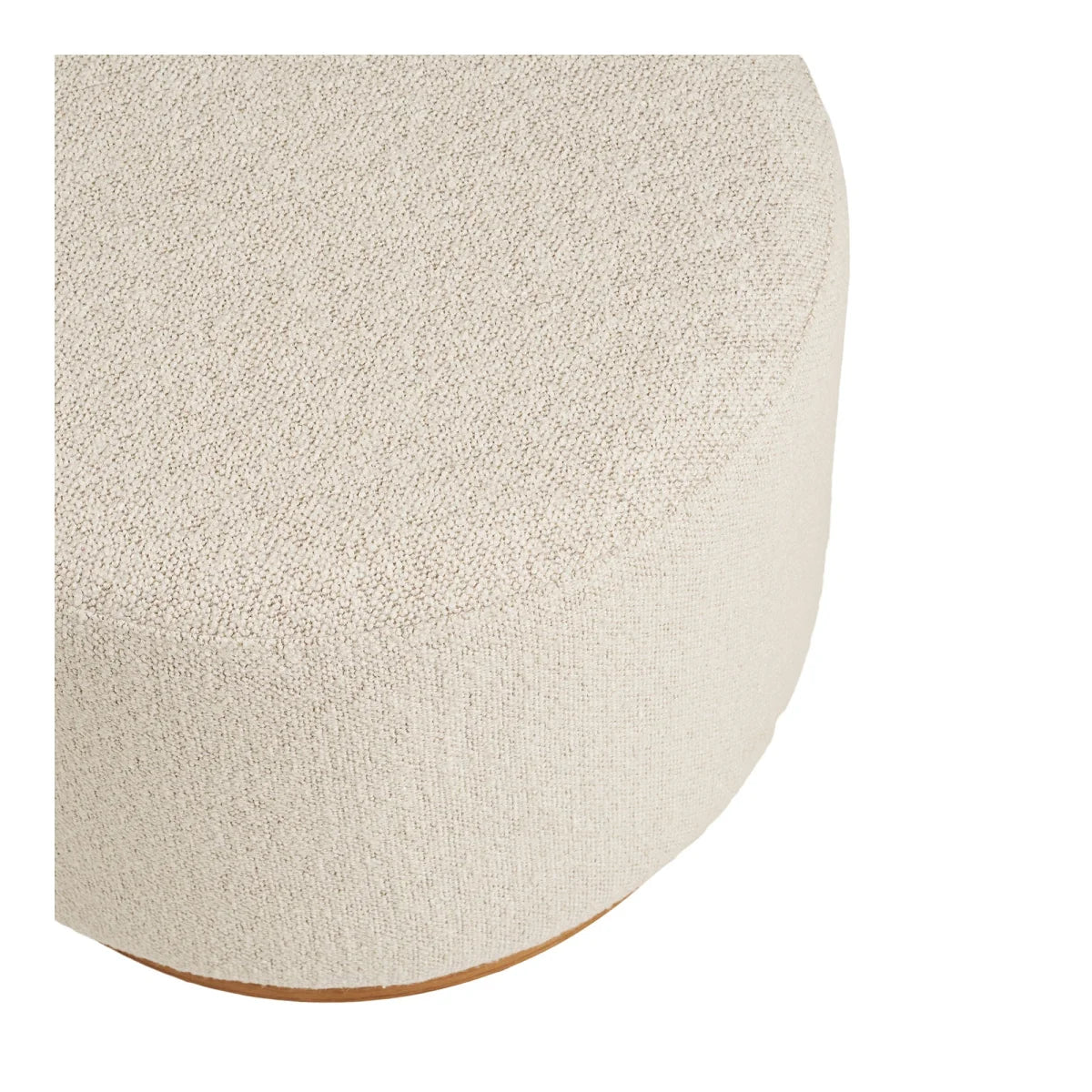 Pouf rond en tissu bouclé beige clair, Ø50 cm