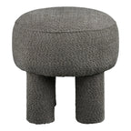 Pouf rond en tissu bouclé gris foncé avec pieds assortis Ø43 cm
