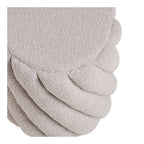 Pouf tissu bouclé greige à relief torsadé cylindrique Ø38xH40 cm