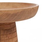 Présentoir à gâteau en bois naturel pied gravé quadrillage Ø24 cm