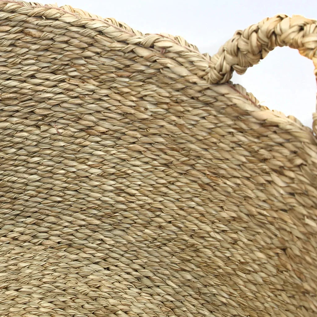 Panier en paille tissée avec poignée pour Les Quatre Mains Baskets Naturel M