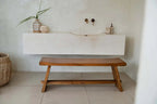 Banquette de salle de bain en bois La Rayure de Noix de Coco I Naturel 40