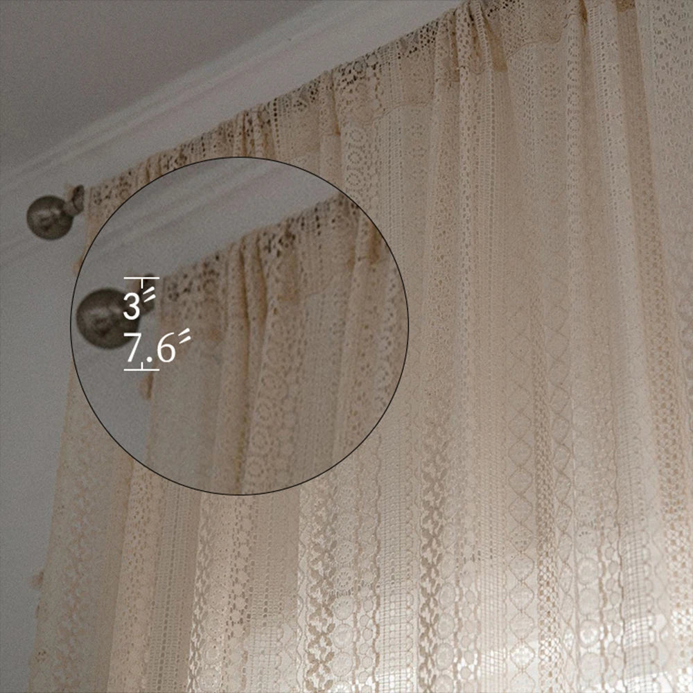 Rideau dentelle bohème, différentes dimensions disponibles.