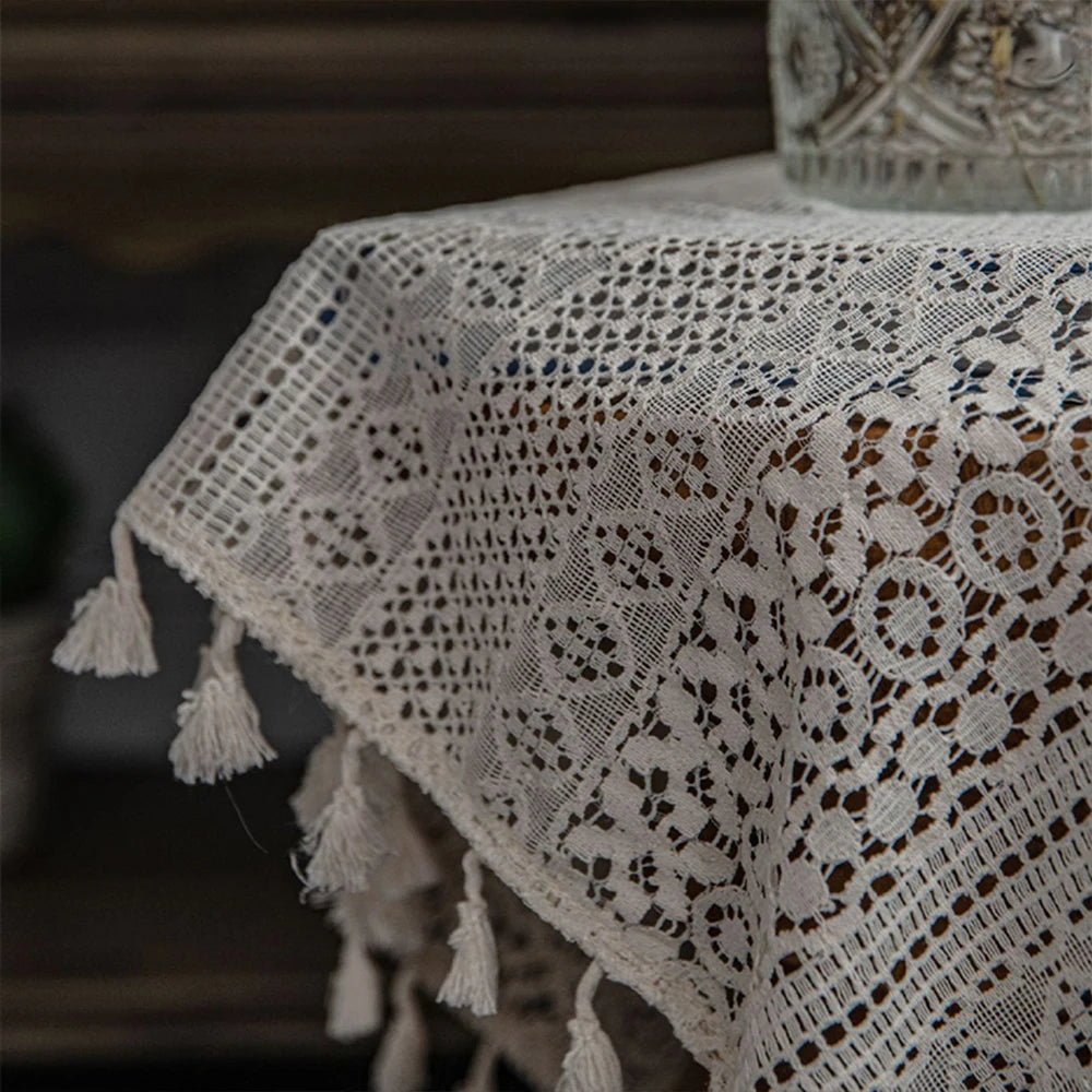 Zoom dur le Rideau dentelle bohème