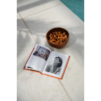 Saladier rond en bois de teck naturel avec veinures apparentes