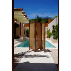 Séparateur de pièce en teck recyclé et jute naturel