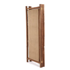 Séparateur de pièce en teck recyclé et jute naturel, écran pliant en bois et toile