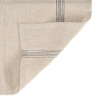 Serviette en lin naturel rayée noir beige pour cuisine