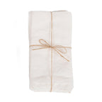 Serviettes en lin blanc - Lot de 4 - 45x45 cm