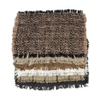 Carrés de tissu à franges empilés pour le set de table Oh My Gee Noir Marine