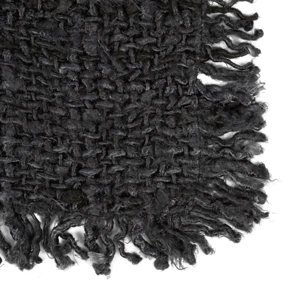 Écharpe tissée gris foncé avec franges pour Le set de table Oh My Gee Noir Marine