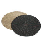 Deux sets de table perlés ronds noirs pour décoration élégante