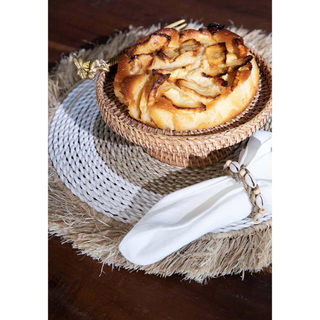 Set de table rond en raphia et herbe marine 45 cm