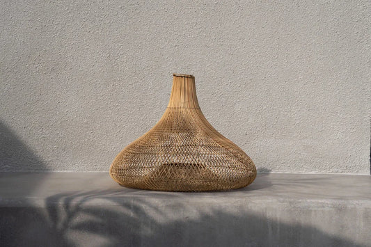 Vase tissé, bulbous, couleur naturelle, Le Shala Naturel XL