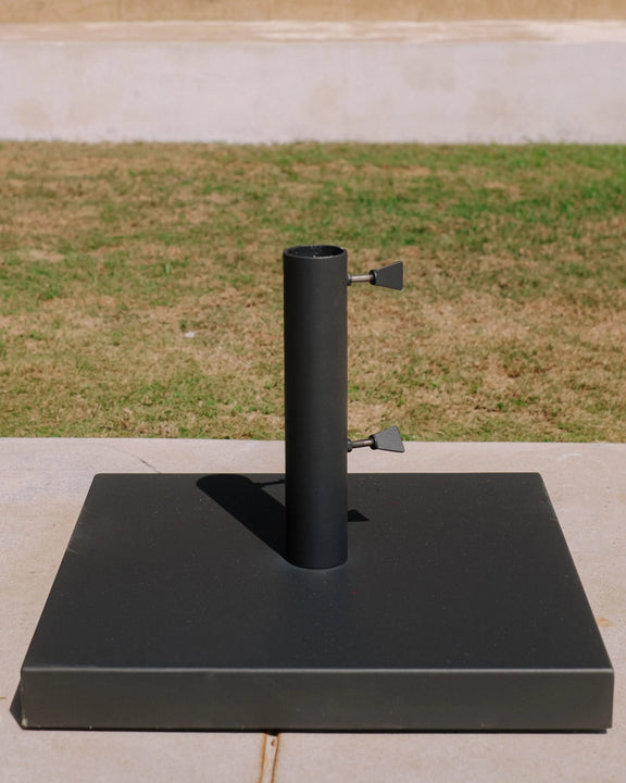 Socle de parasol en acier poudré noir 45 kg carré