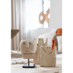 Statue en grès Sumba visage sculpté avec trois figures abstraites naturelles