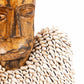 Masque en bois avec ornementation de coquillages Cowrie pour La statue Ogoh Ogoh XL