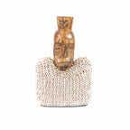 Statue Ogoh Ogoh XL en bois sculpté avec collar de coquillages cowrie