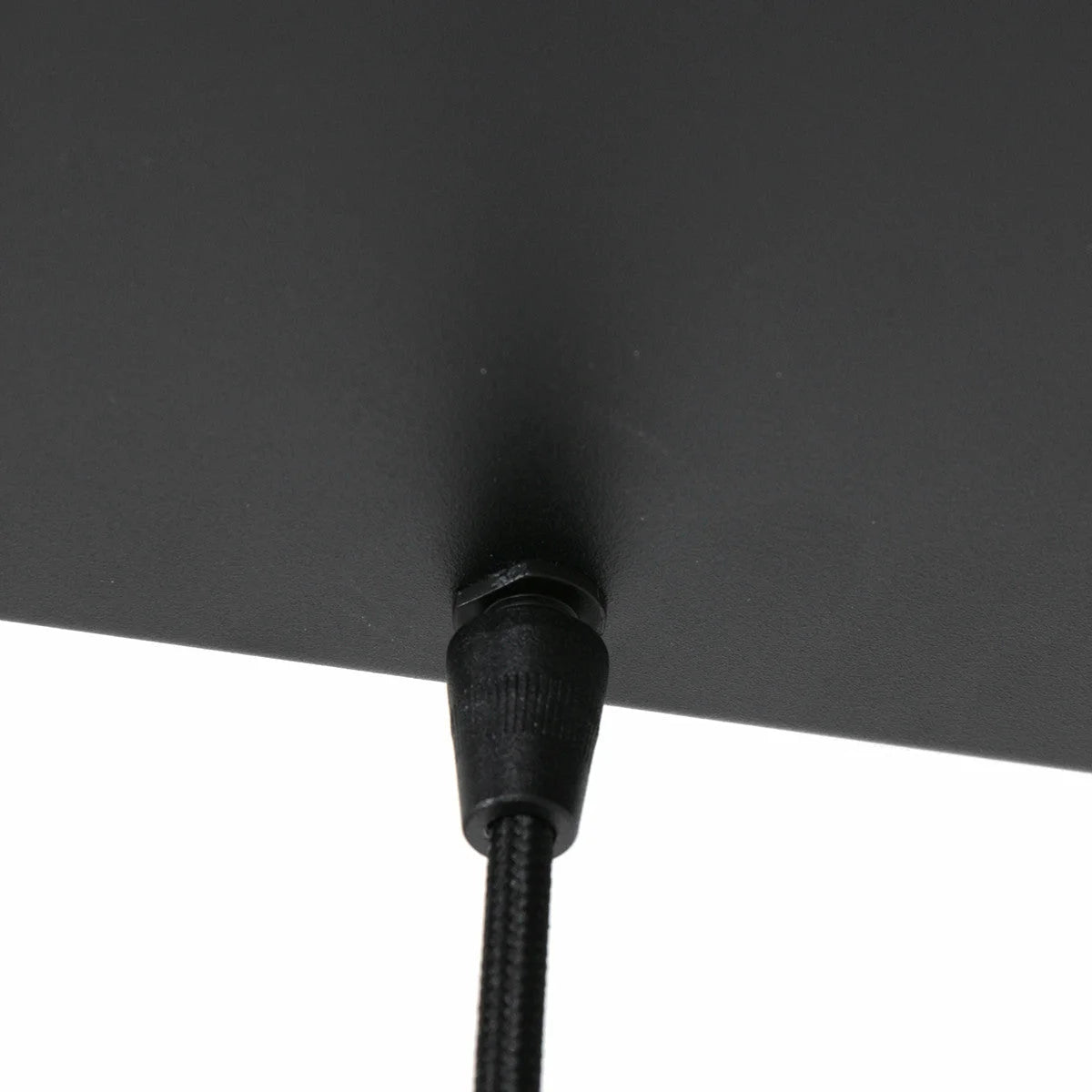 Luminaire plafond noir Suspension 5 lumières en verre fumé et acier noir 100x30 cm