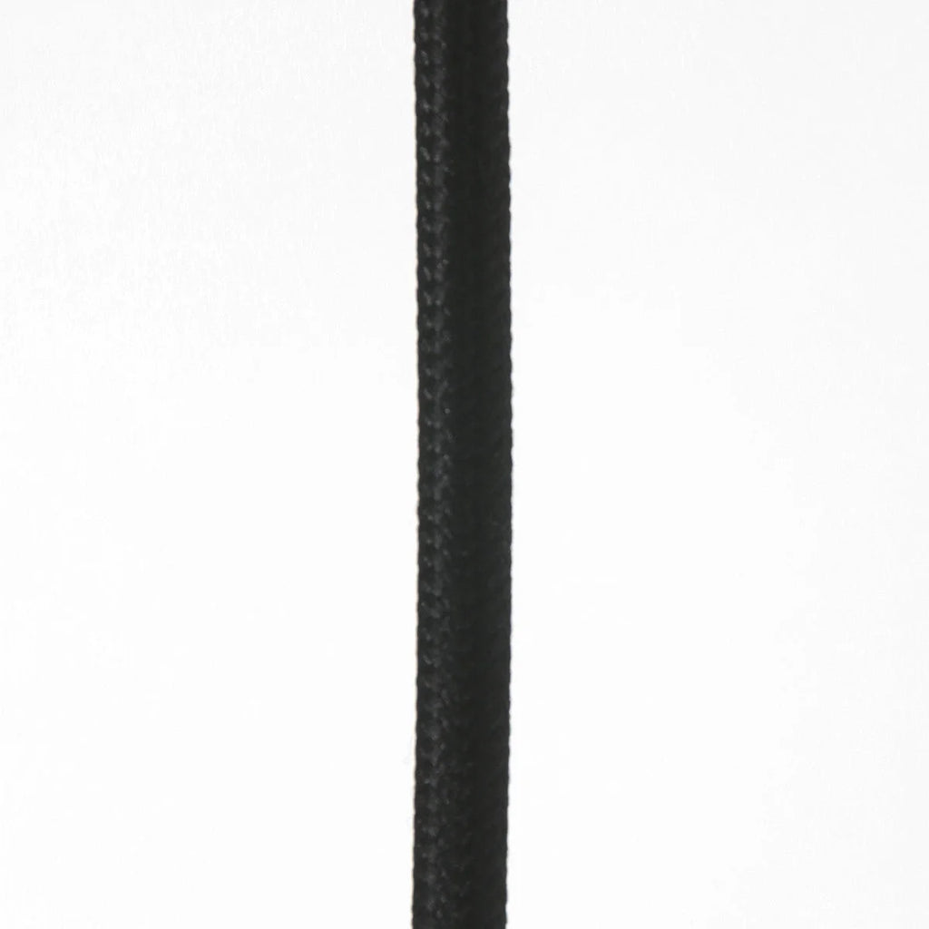 Cordon tressé noir pour suspension 5 lampes en verre fumé et acier noir 100x30 cm