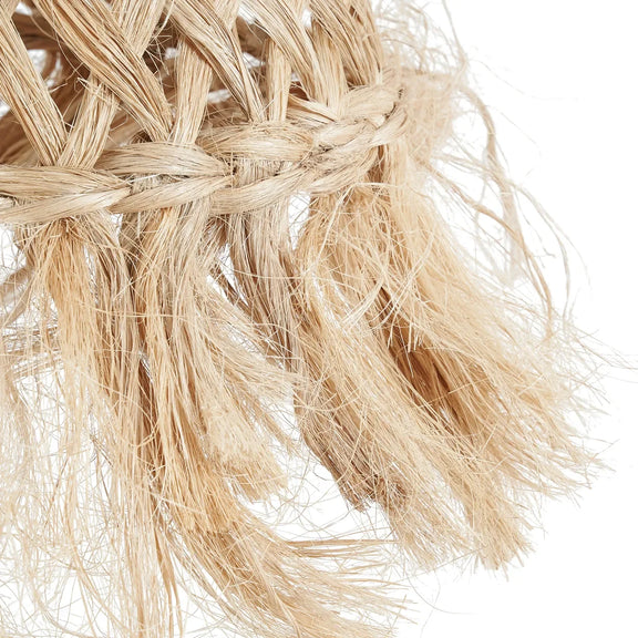 Frange en jute tressée pour suspension en abaca forme méduse naturelle 43 cm
