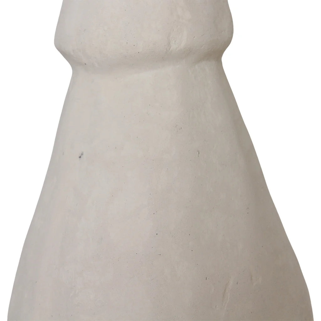 Suspension artisanale en papier-mâché blanc cassé 17x23 cm, vue arrière