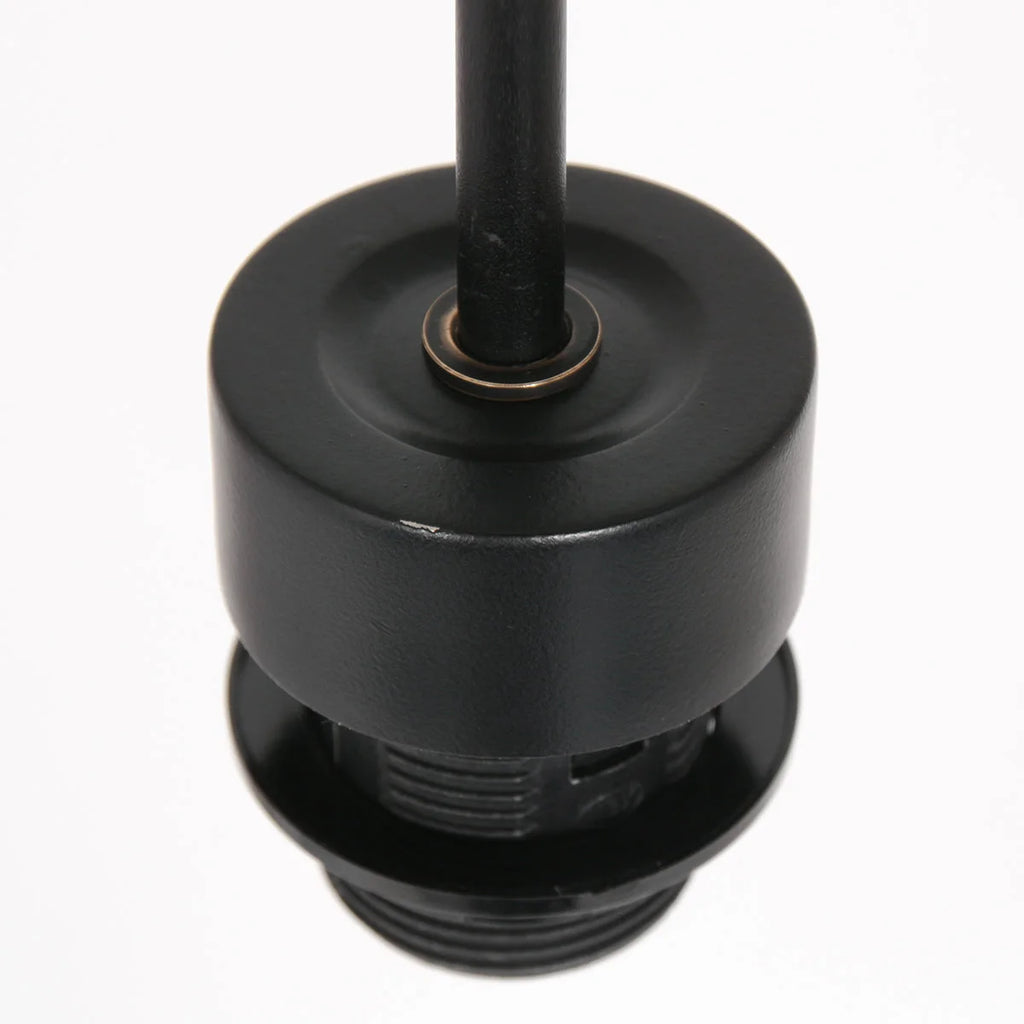 Douille de lampe en métal noir pour suspension en bambou ajouré Ø60 cm
